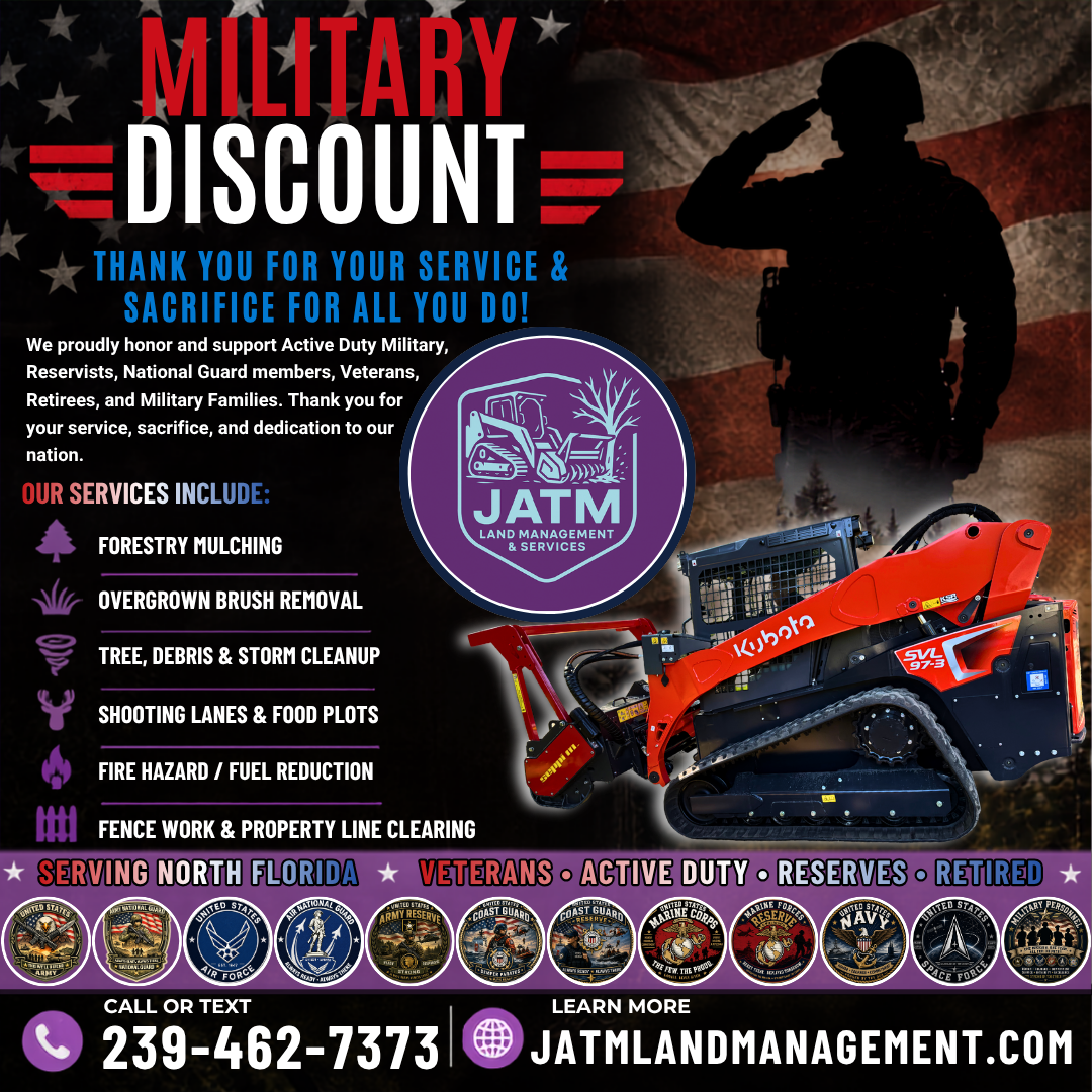 JATM Land Management military discount graphic